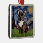 Starry Night - Brindle French Bulldog Ornament Aus Metall (Rechts)
