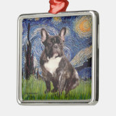 Starry Night - Brindle French Bulldog Ornament Aus Metall (Links)
