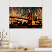 Starry Night Brooklyn Bridge Poster (Küche)