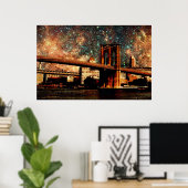 Starry Night Brooklyn Bridge Poster (Heimbüro)