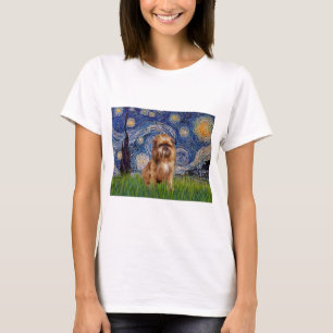 Starry Night - Brown Brussels Griffon T-Shirt