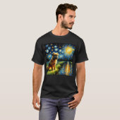 Starry Night Brussels Griffon Dog Van Gogh Lover T-Shirt (Vorne ganz)