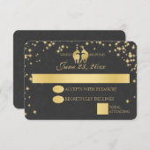 Starry Night Buck and Dop Reply Card RSVP Karte (Vorne/Hinten)