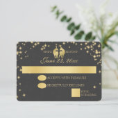 Starry Night Buck and Dop Reply Card RSVP Karte (Stehend Vorderseite)