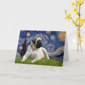Starry Night - Bull Mastiff (lying down) Karte (Gelbe Blume)
