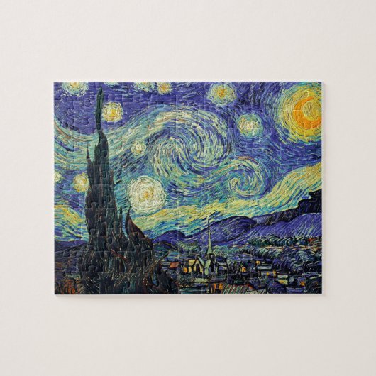 Starry Night by van Gogh Modern Art Malerei Blue Puzzle (Horizontal)