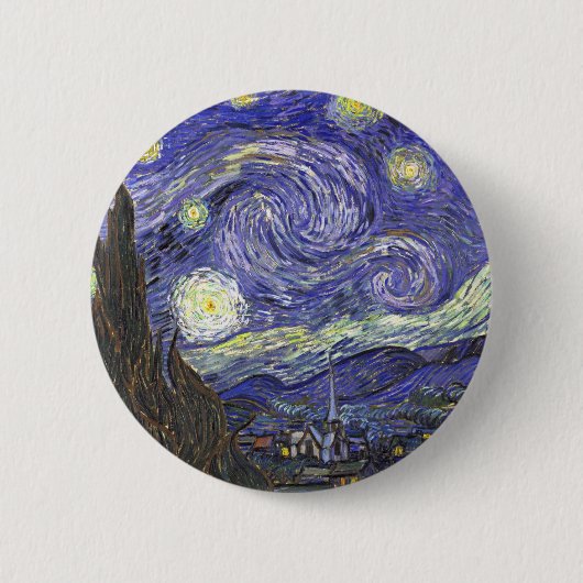 Starry Night by Van Gogh Rundtaste Button (Vorderseite)