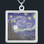 Starry Night by Van Gogh Square Halskette<br><div class="desc">Starry Night von Van Gogh für den Kunstliebhaber oder Träumer in Ihrem Leben.</div>