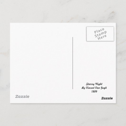 Starry Night By Vincent Van Gogh 1889 Postkarte (Rückseite)