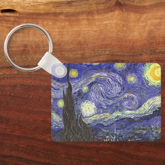 Starry Night by Vincent van Gogh Schlüsselanhänger (Rückseite)