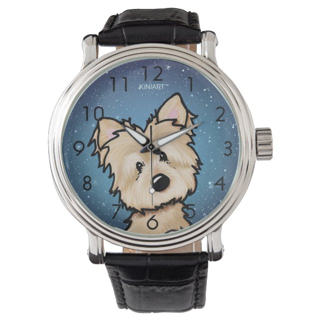 Starry Night Cairn Terrier Wrist Watch Armbanduhr (Vorderseite)