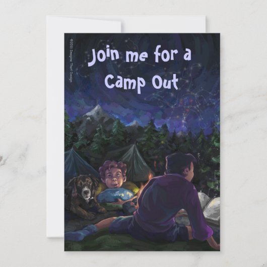 Starry Night Camp Out Einladung (Vorderseite)