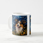 Starry Night Canine Dreamscape - Van Gogh Inspirie Kaffeetasse (Vorderseite Links)