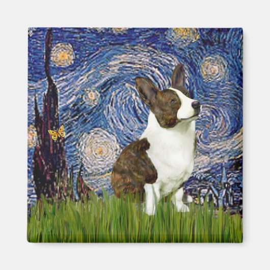 Starry Night - Cardigan Welsh Corgi Magnet (Vorne)