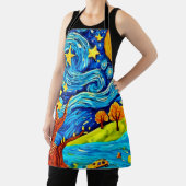 Starry Night Cartoon: Surrealismus Inspiriert Art Schürze (InSitu)