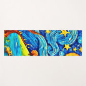 Starry Night Cartoon: Surrealismus Inspiriert Art Yogamatte (Vorderseite (Horizontal))