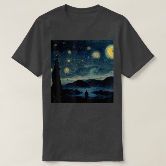 Starry Night Caspar David Friedrich T-Shirt (Design vorne)