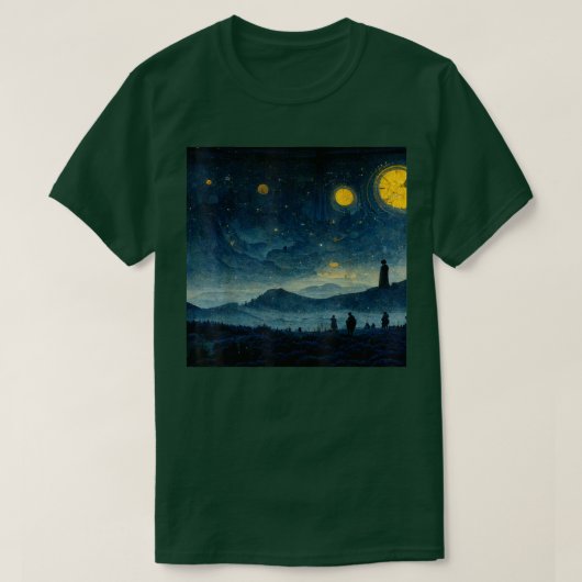 Starry Night Caspar David Friedrich T-Shirt (Design vorne)