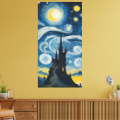Starry Night Castle Leinwanddruck (Insitu (Wohnzimmer))