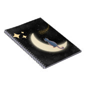 Starry Night Cat and Crescent Moon Notizblock (Rechte Seite)