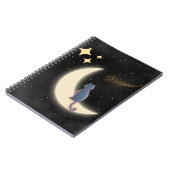 Starry Night Cat and Crescent Moon Notizblock (Linke Seite)
