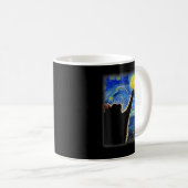 Starry Night Cat, Cat Mama, Cat Vater, Cat Lover, Kaffeetasse (VorderseiteRechts)