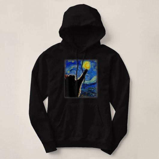 Starry Night Cat, Cat Mom, Cat Dad, Cat Lover, Van Hoodie (Design vorne)
