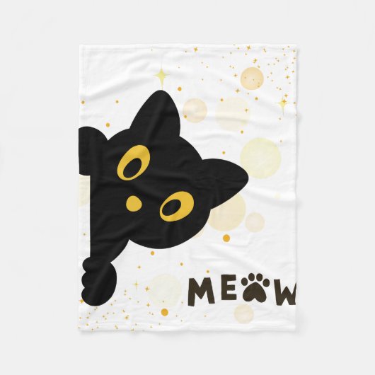 Starry Night Cat Fleece Blanket (Vorderseite)