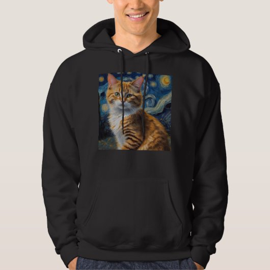 Starry Night Cat Hoodie (Vorderseite)
