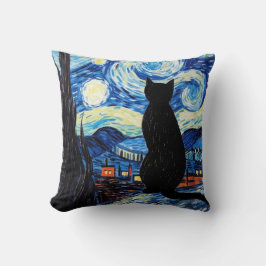 Starry Night Cat Kissen