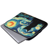 Starry Night Cat Laptopschutzhülle (Vorne Knopf)