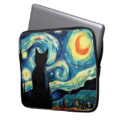 Starry Night Cat Laptopschutzhülle (Vorderseite Links)