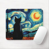 Starry Night Cat Mousepad (Mit Mouse)