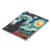 Starry Night Cat Notizblock (Rotiert)
