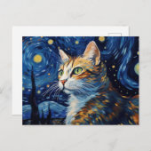 Starry Night Cat Postkarte (Vorne/Hinten)