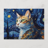 Starry Night Cat Postkarte (Vorderseite)