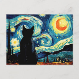 Starry Night Cat Postkarte