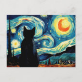 Starry Night Cat Postkarte (Vorderseite)