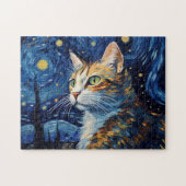 Starry Night Cat Puzzle (Horizontal)