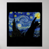 Starry Night Cat Shirt Van Gogh Cat Lover Cat Mama Poster (Vorne)