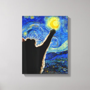 Starry Night Cat, Van Gogh Cat Lover Cat Dad Mom T Leinwanddruck