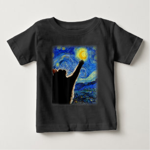 Starry Night Cat, Van Gogh Cat Lover Cat Vater Mam Baby T-shirt