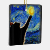 Starry Night Cat, Van Gogh Cat Lover Cat Vater Mam Keramikornament (Rechts)