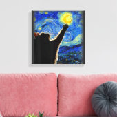Starry Night Cat, Van Gogh Cat Lover Cat Vater Mam Leinwanddruck (Insitu (Wohnzimmer))
