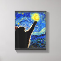 Starry Night Cat, Van Gogh Cat Lover Cat Vater Mam