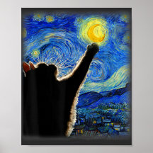 Starry Night Cat, Van Gogh Cat Lover Cat Vater Mam