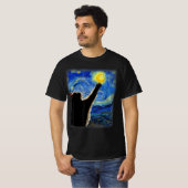 Starry Night Cat, Van Gogh Cat Lover Cat Vater Mam T-Shirt (Vorne ganz)