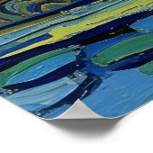 Starry Night Cat Van Gogh Inspired Starry Sky Poster (Ecke)