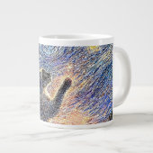 Starry Night Cat – Van Gogh Style Art  Jumbo-Tasse (Vorderseite Rechts)