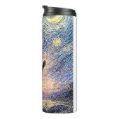 Starry Night Cat – Van Gogh Style Art  Thermosbecher (Nach rechts gedreht)